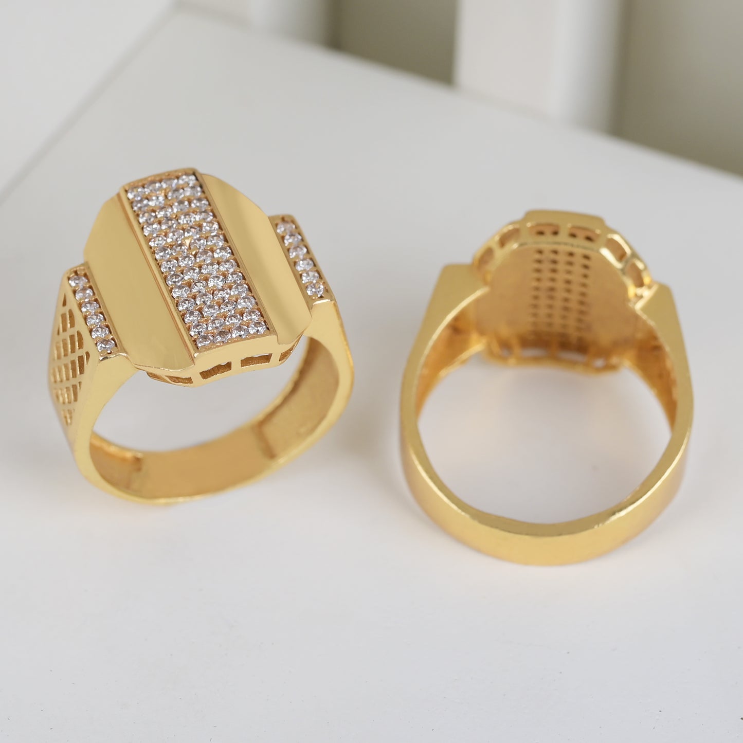 Gold Plated Diamond Ring For Man-1