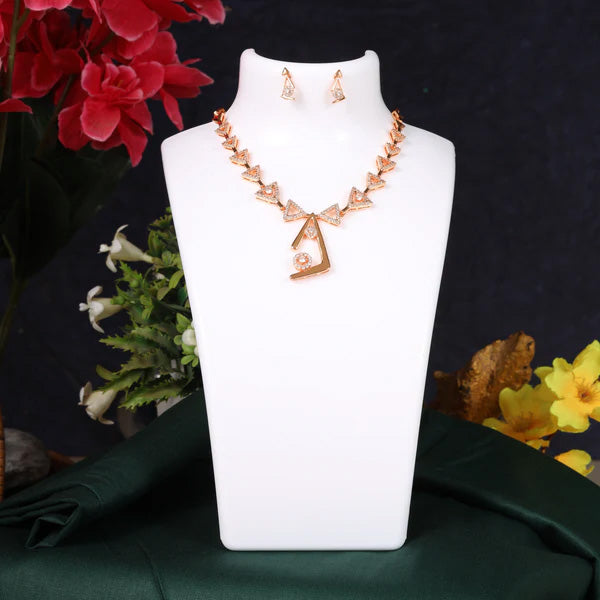 Fancy Triangle AD Olivia Rose Gold Necklace