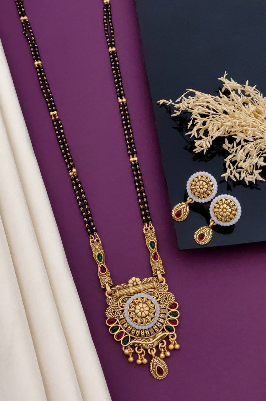 Antique Mangalsutra Diamonds With Chain For Women -3