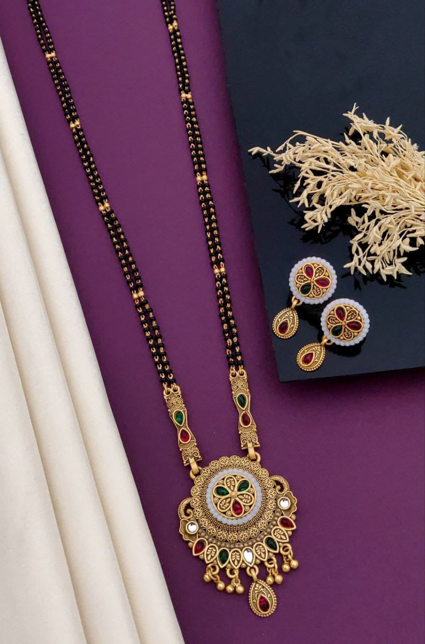 Antique Mangalsutra Diamonds With Chain For Women -4