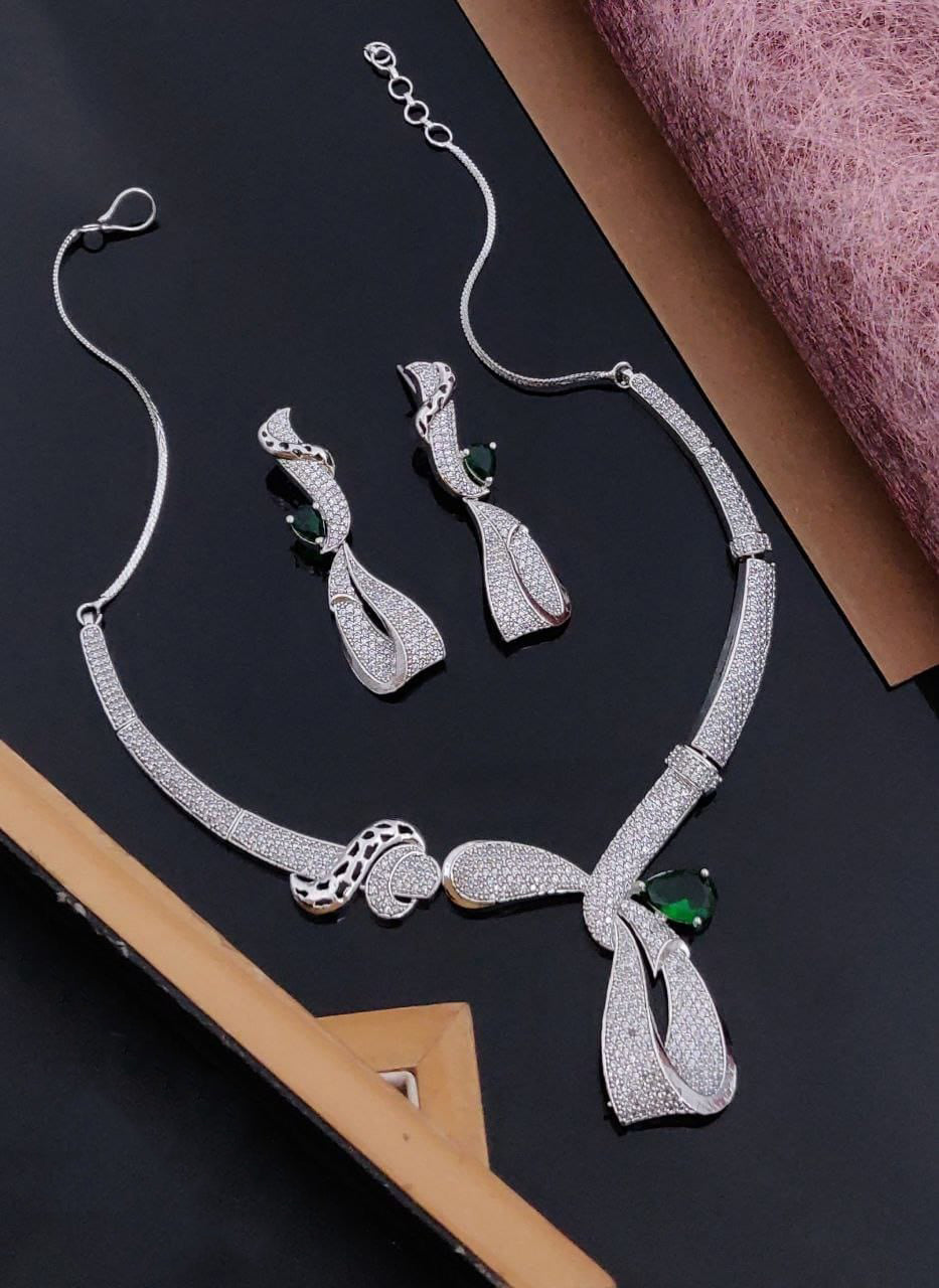 Excellent Half Infinity Rose Gold-Plated & Stones-Studded Necklace (Copy)