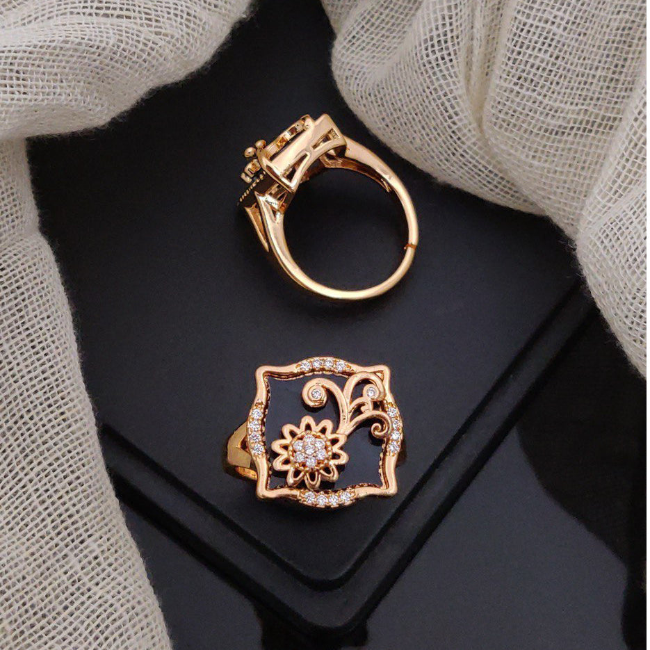 Fabulous Crystal Square Stone Adjustable Rings For Woman And Girl (Free Size)