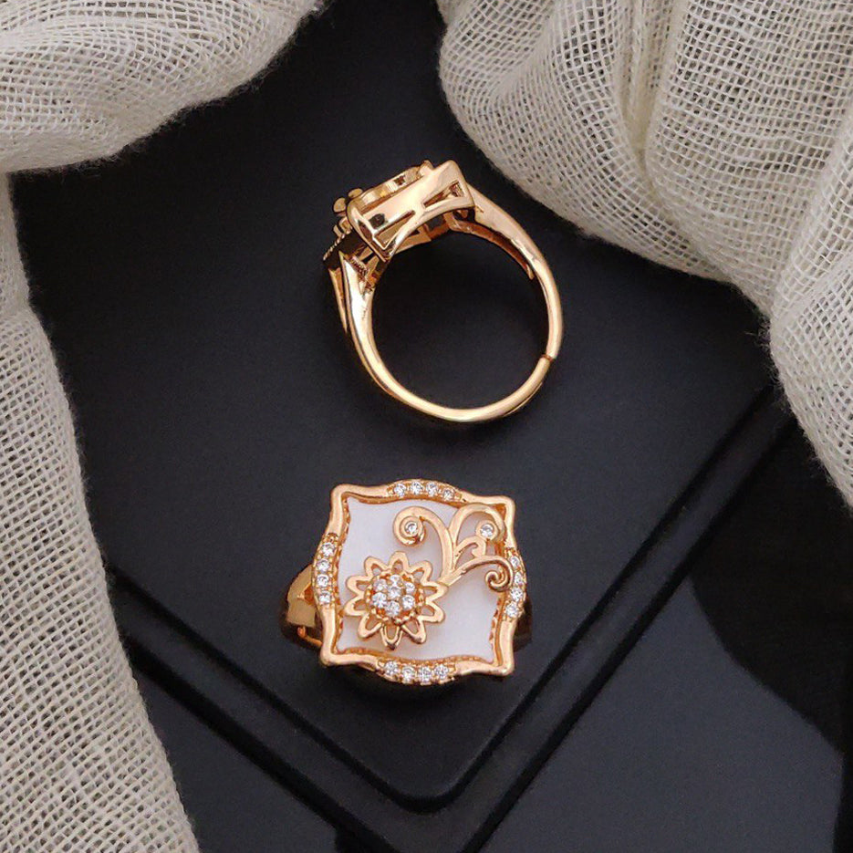 Fabulous Crystal Square Stone Adjustable Rings For Woman And Girl (Free Size)