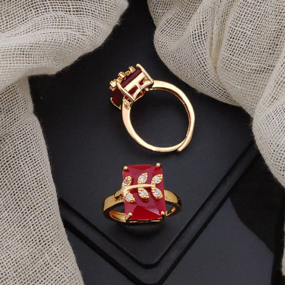 Fancy crystal Stone Adjustable Rings For Woman And Girl (Free Size)
