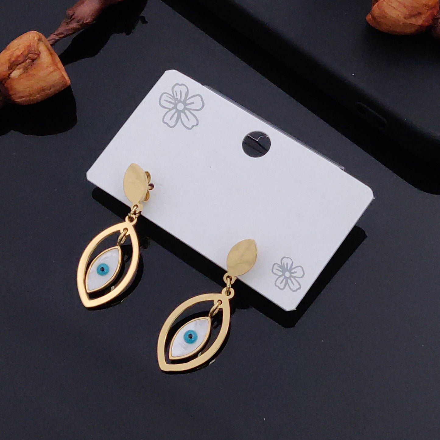 Marquise Shape With Small Eye Earring