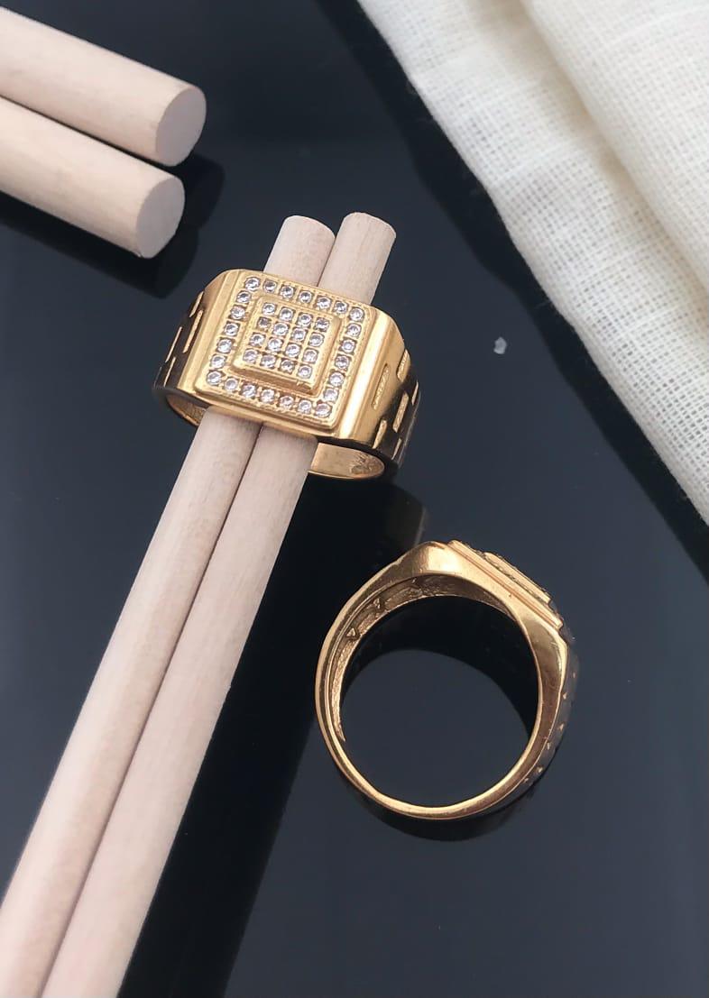 Square Steps Diamonds Ring For Men