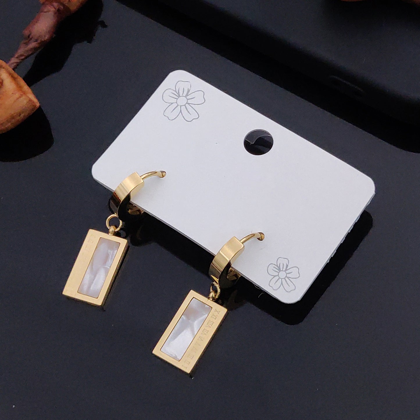 Fancy One Side Square Shape Earrings