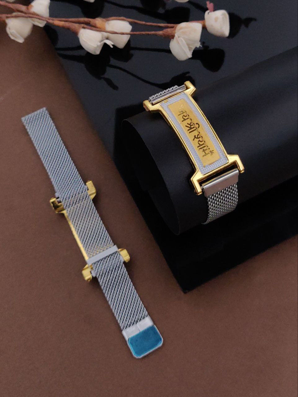 Jay Shree Shyam Magnetic Metal Belt Adjustable Bracelet