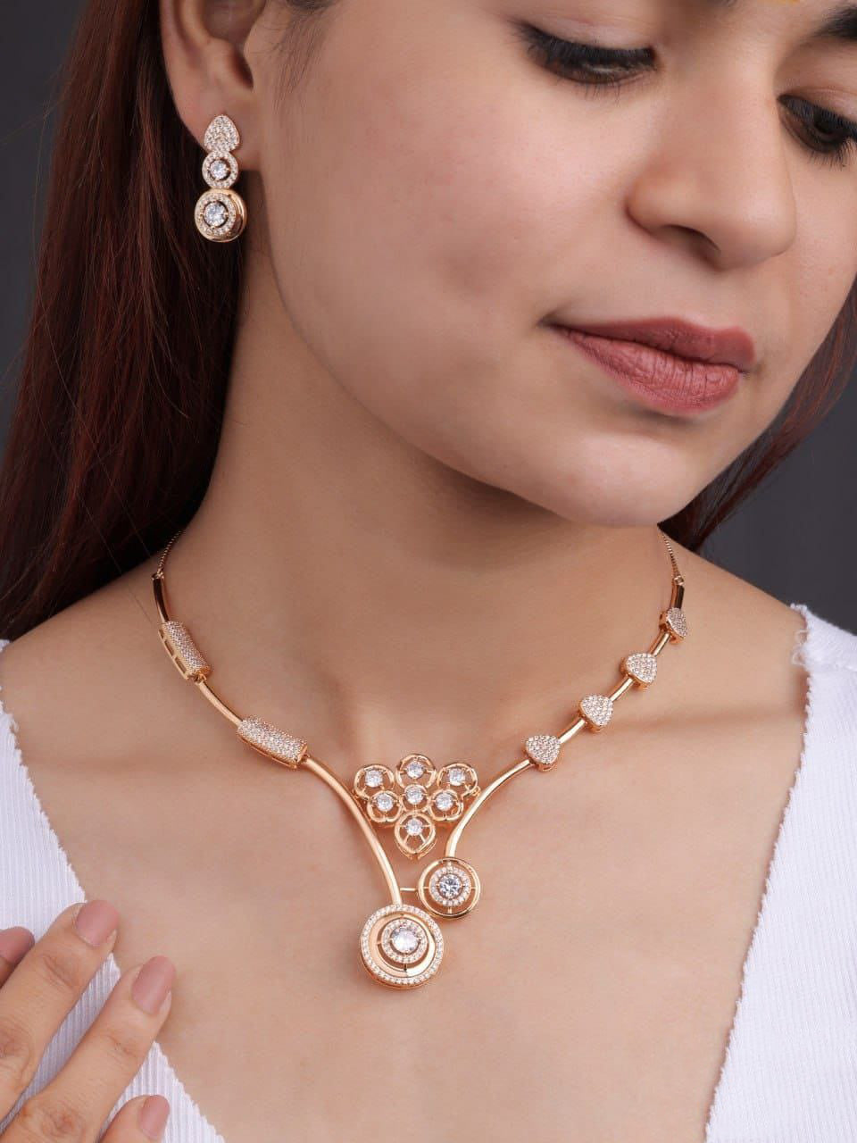 Fabulous Diamond Rose Gold Necklace