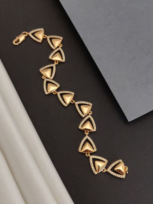 Trendy Rose Gold Plated Triangle Shaped For Woman Bracelet